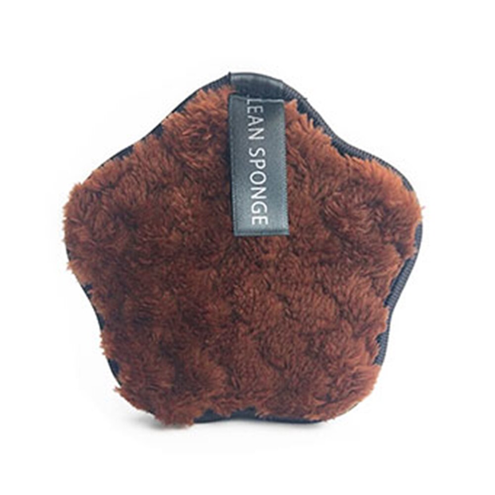 Reusable Face Cleaner Puff Skin Cleaning Tool Star Shape Makeup Removal Sponge Reusable Cleansing Makeup Sponge: Coffee