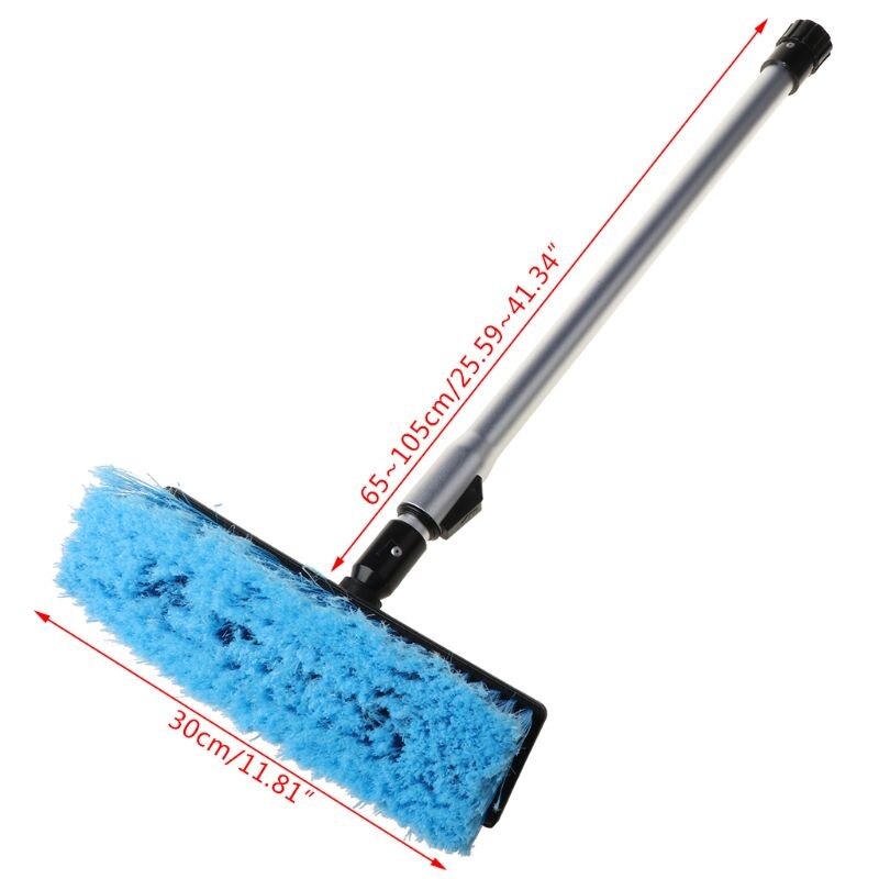 voor 1 Set Gootreinigingsborstel Dakbedekking Tool met Telescopische Uitschuifbare Paal (2ft tot 8ft), Telescopische Gootreiniger voor Puin Blad Clearer (blauw