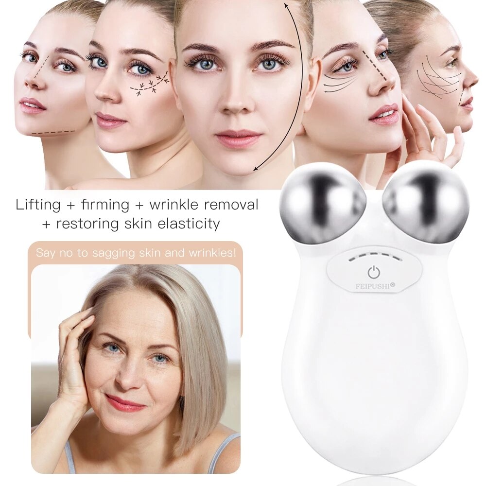 Ems Gezicht Lifting Microcurrent Roller Massager Microstroom Face Lift Machine Facial Microstroom Apparaat Massage Voor Vriendin