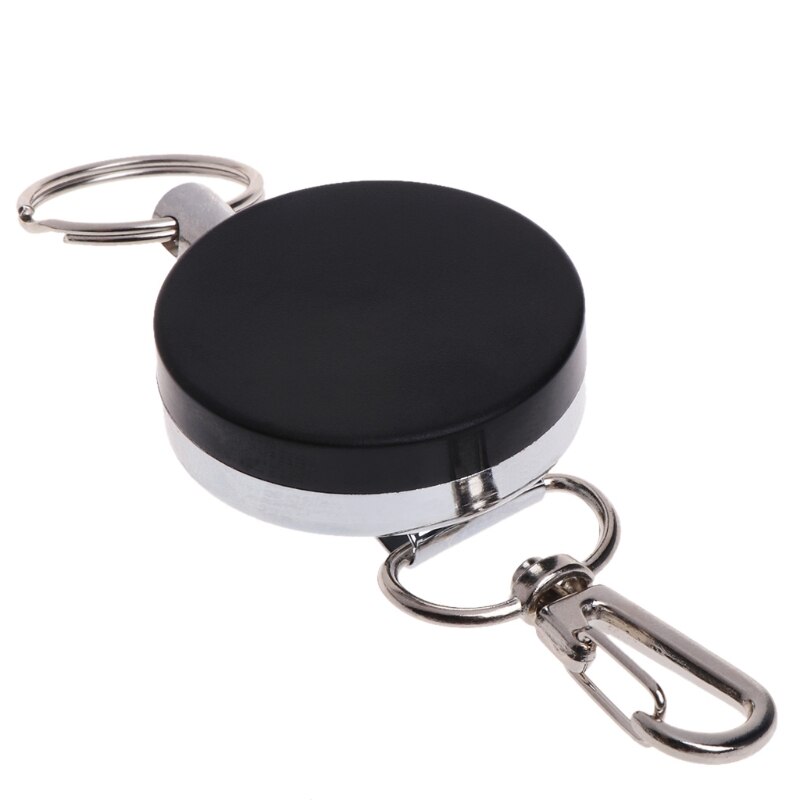 Fishing Zinger Retractor Key Ring Reel Holder Retractable Steel Cable Accessory H58D