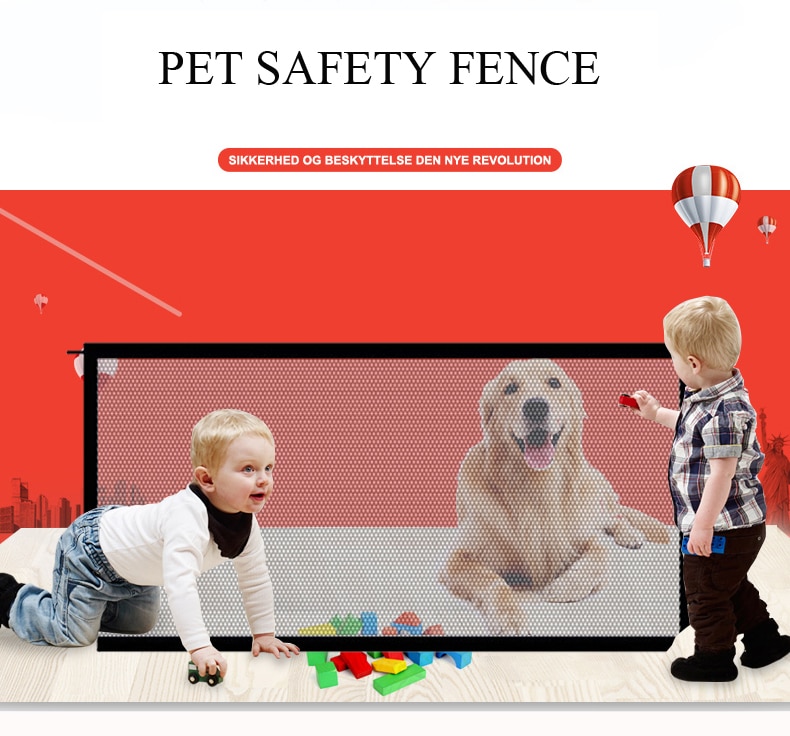 Dog Gate Ingenious Mesh Dog Fence For Indoor and Outdoor Safe Pet Dog Gate Stairs Safety Enclosure Children Pet supplies