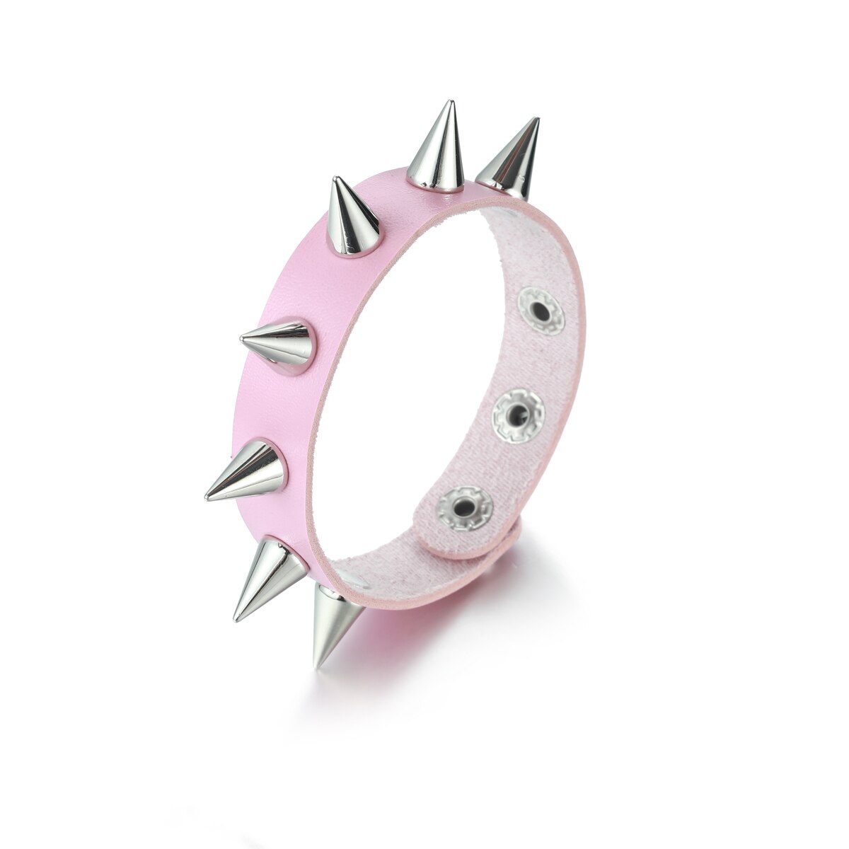 Imitación cuero Punk pulsera para hombres y mujeres con pinchos brazalete Goth joyería Cosplay Emo Ropa Accesorios