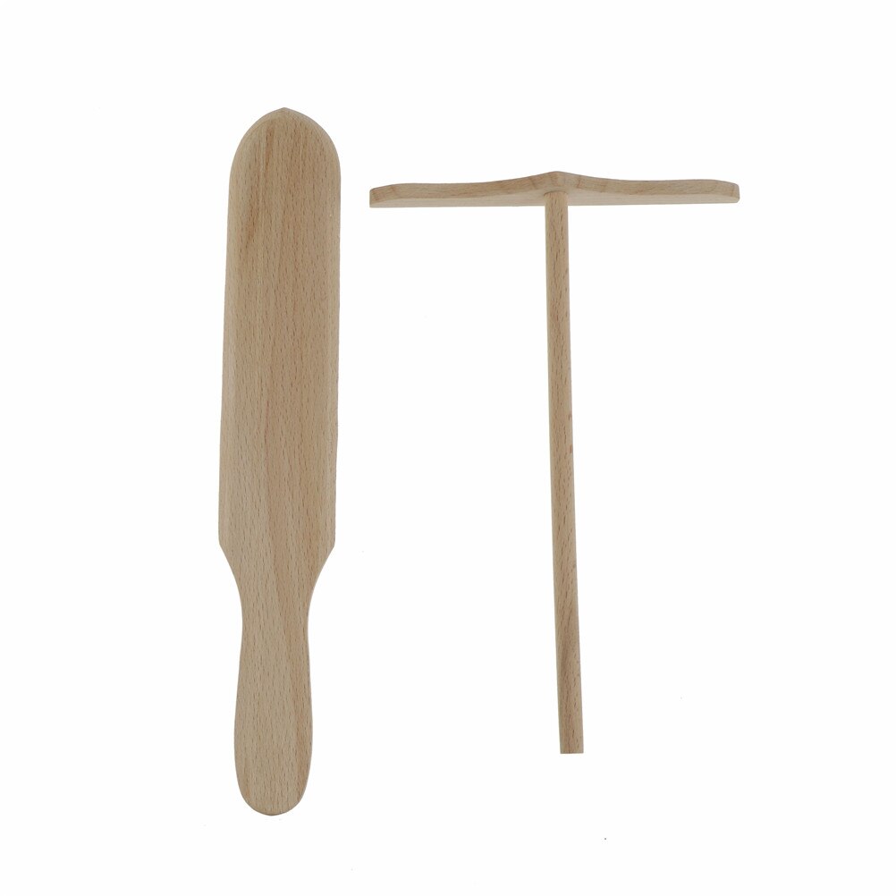 2 Stijlen Specialiteit Crêpe Pannenkoek Beslag Houten Strooier Stok Thuis Keuken Tool Diy Restaurant Kantine Speciaal Levert