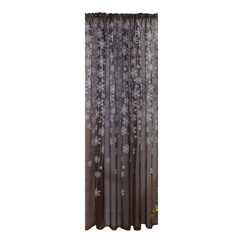 1Pcs Wit Gordijn Stoffen Sheer Sneeuwvlok Borduren Tulle Voor Woonkamer Gordijnen Voor Slaapkamer: Coffee