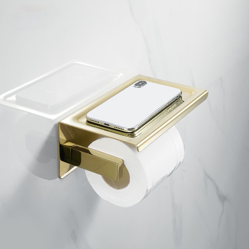 Toallero dorado de lujo para baño, barra de toalla, juego de colgante de hardware: paper holder  B