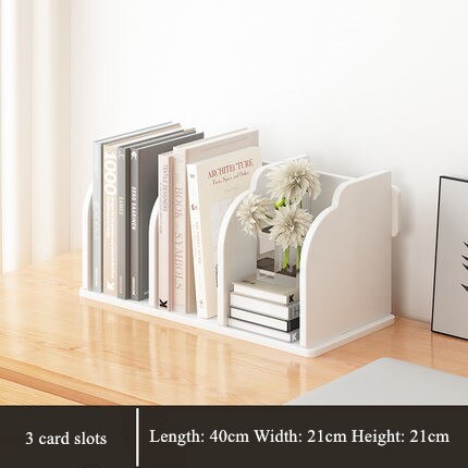 Plast bogreol bordplade bogholder hylde opbevaring organizer fil papir magasin rack organizer bogreol kontor boligartikler: D