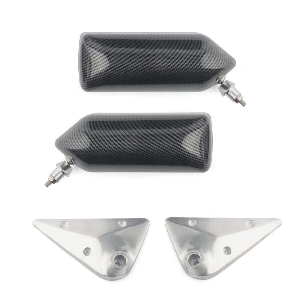 Rétroviseur de voiture rétro en grain de carbone, 2 pièces, Style artisanal carré F1, avec support métallique en Surface, miroir bleu: Carbon grain
