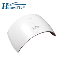 HoneyFly 24W UV LED Nagel Lamp Nagel Droger Gel Polish Curing Licht met Bodem 30 s/60 s timer