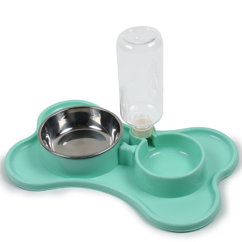 Cuencos antideslizantes de acero inoxidable para mascota, botella de agua para perro, cachorro, gato, bebida, comida para perro, cuenco doble, alimentador para gato, suministros