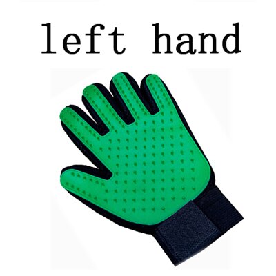 Pet Dog Grooming Glove Silicone Cats Brush Comb Deshedding Hair Gloves Dogs Bath Cleaning Supplies Animal Combs Massage Gloves: left green