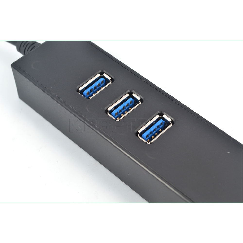 3 Ports USB Hub USB 3.0 To RJ45 Gigabit Ethernet LAN Wired Network Adapter 10/100/1000 Mbps For Windows Mac