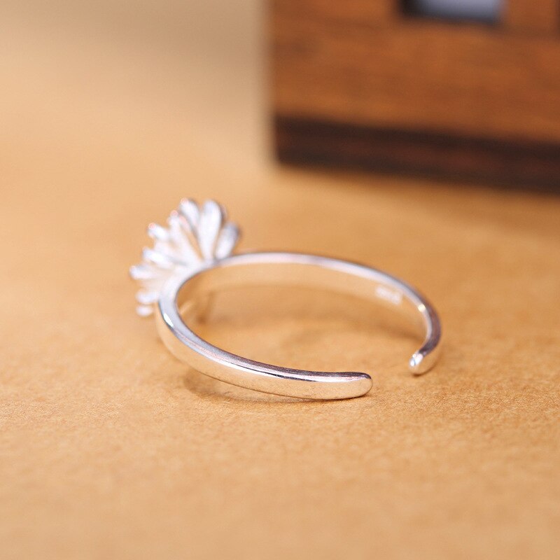 Dreamysky Puur Zilver Kleur Daisy Bloem Ringen Voor Vrouwen Vinger Ring Mooie Sieraden