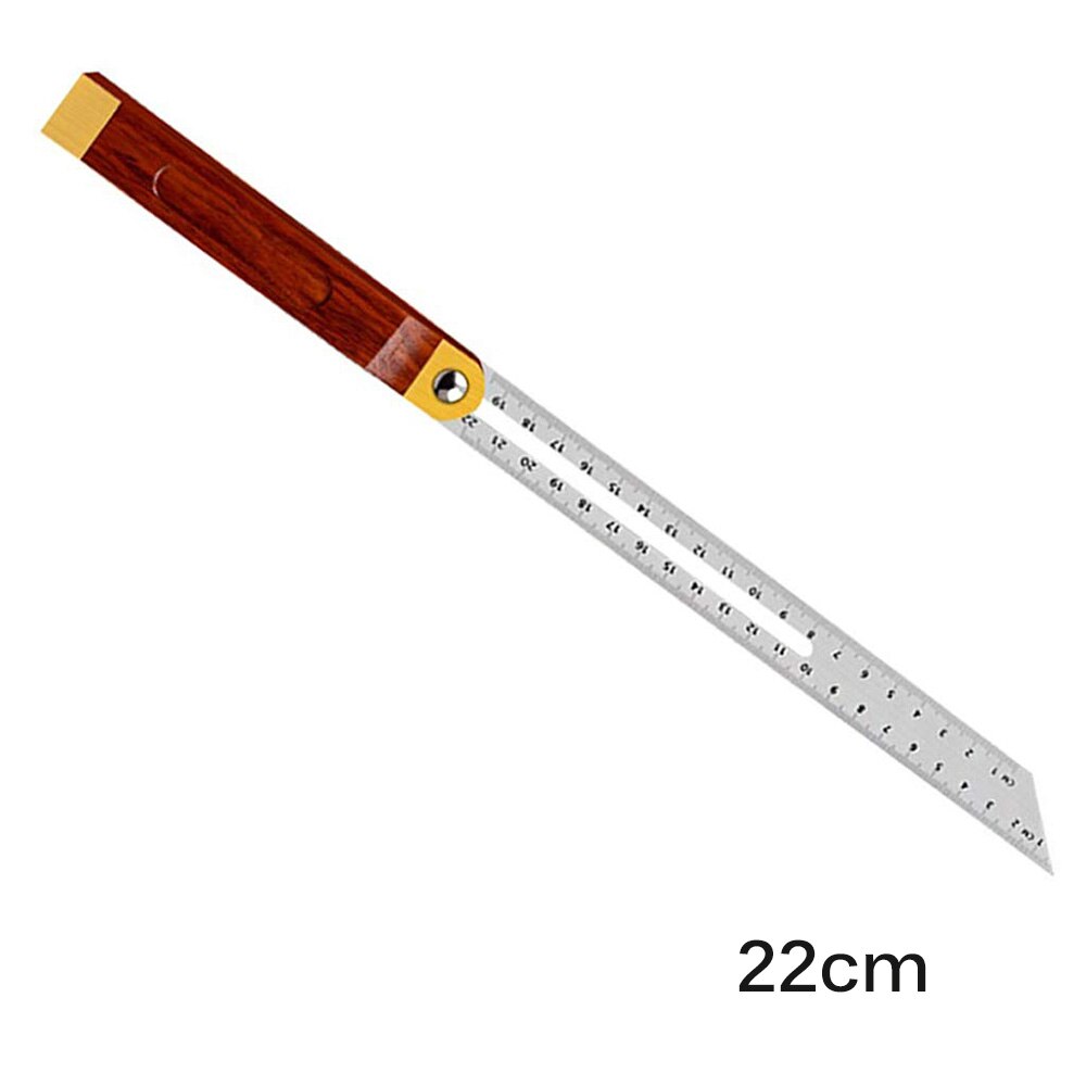 T skråmåler nem brug justerbar tømrer praktisk rustfrit stål holdbart glidende træ gør vinkel finder værktøj: 22cm