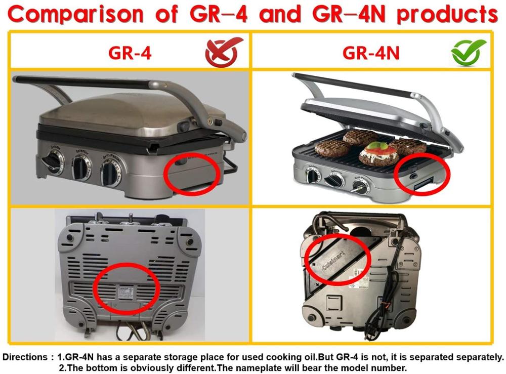 Waffle Plates for Cuisinart Griddler GR-4N/5B/6 /GRID-8N Series (Not for Old GR-4/GRID-8/GR-300WS/GR150 Deluxe/ GR300WSP1 Elite)