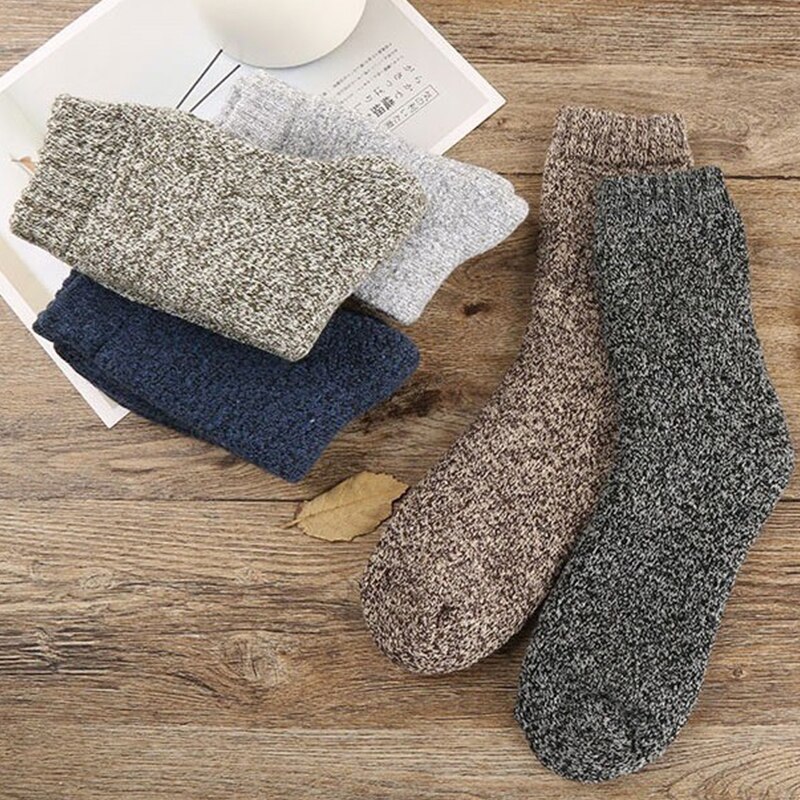 1/2 Pairs Winter Super Thermosocks Thicker Men Socks Harajuku Style Cold Protection Anti-frostbite Snow Outdoor Warm Size39-45
