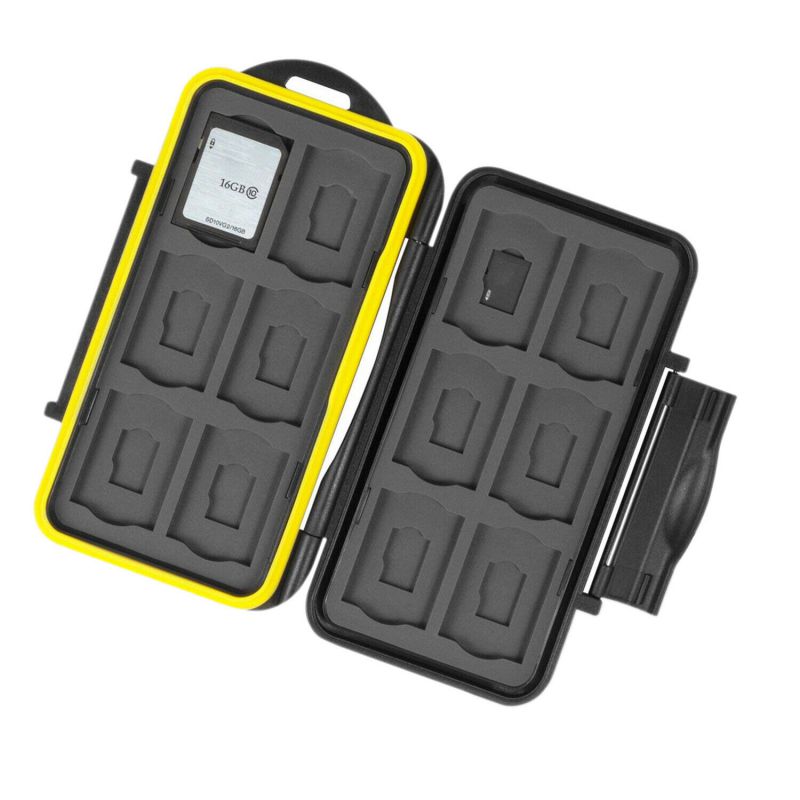 Multi-grid Large Waterproof Memory Card Case Anti-Shock 12SD+12TF Capacity Storage Holder Box Cases for SD/ SDHC/ SDXC/TF Cards