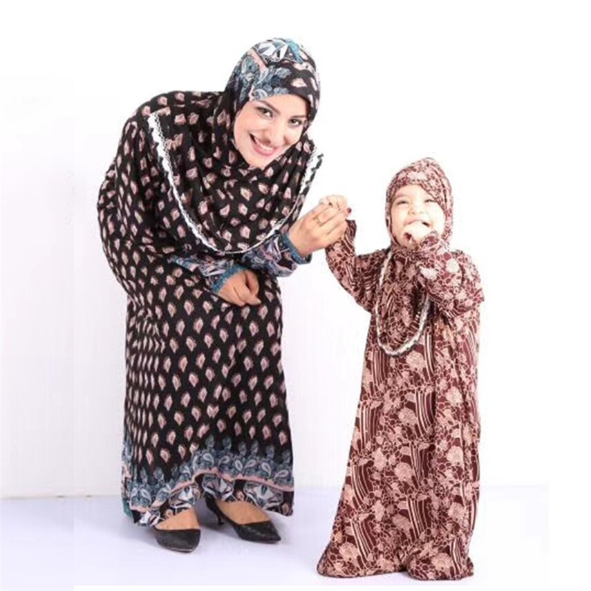 Muslim Islamic Clothing for Female Prayer Mosque Abaya Eid Mubarak Random Color Arab Dubai Women Kaftan Hijab Dress