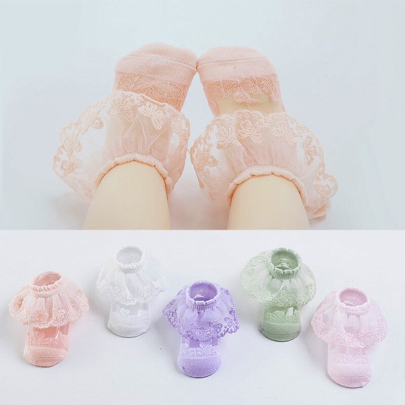 Baby Girl Frilly Lace Tutu Socks Breathable Infant Newborn Toddler Lace Ruffle Ankle Socks Baby Stuff Kids