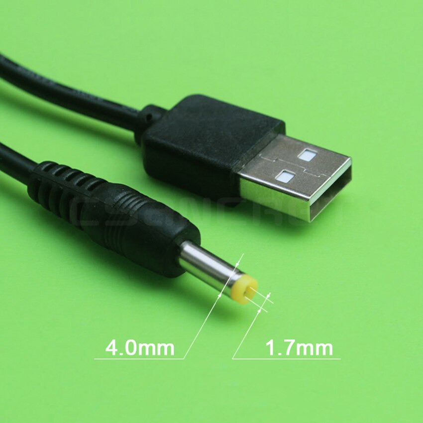 Power Cable USB 2.0 to DC 4.0mm x 1.7mm 1.0M 1A Support 5V or 12V