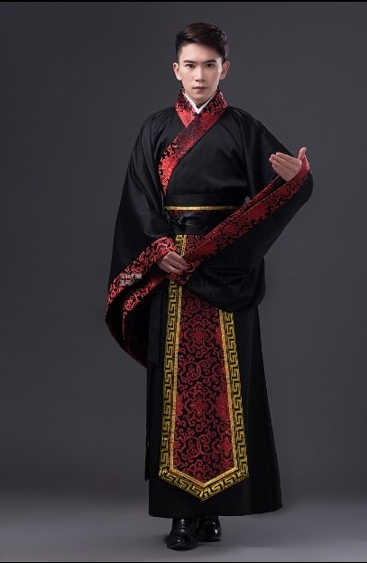 Zwarte traditionele Nationale tang pak Oude Chinese Hanfu Kleding mannen Kostuum Hanfu Mannen mannelijke