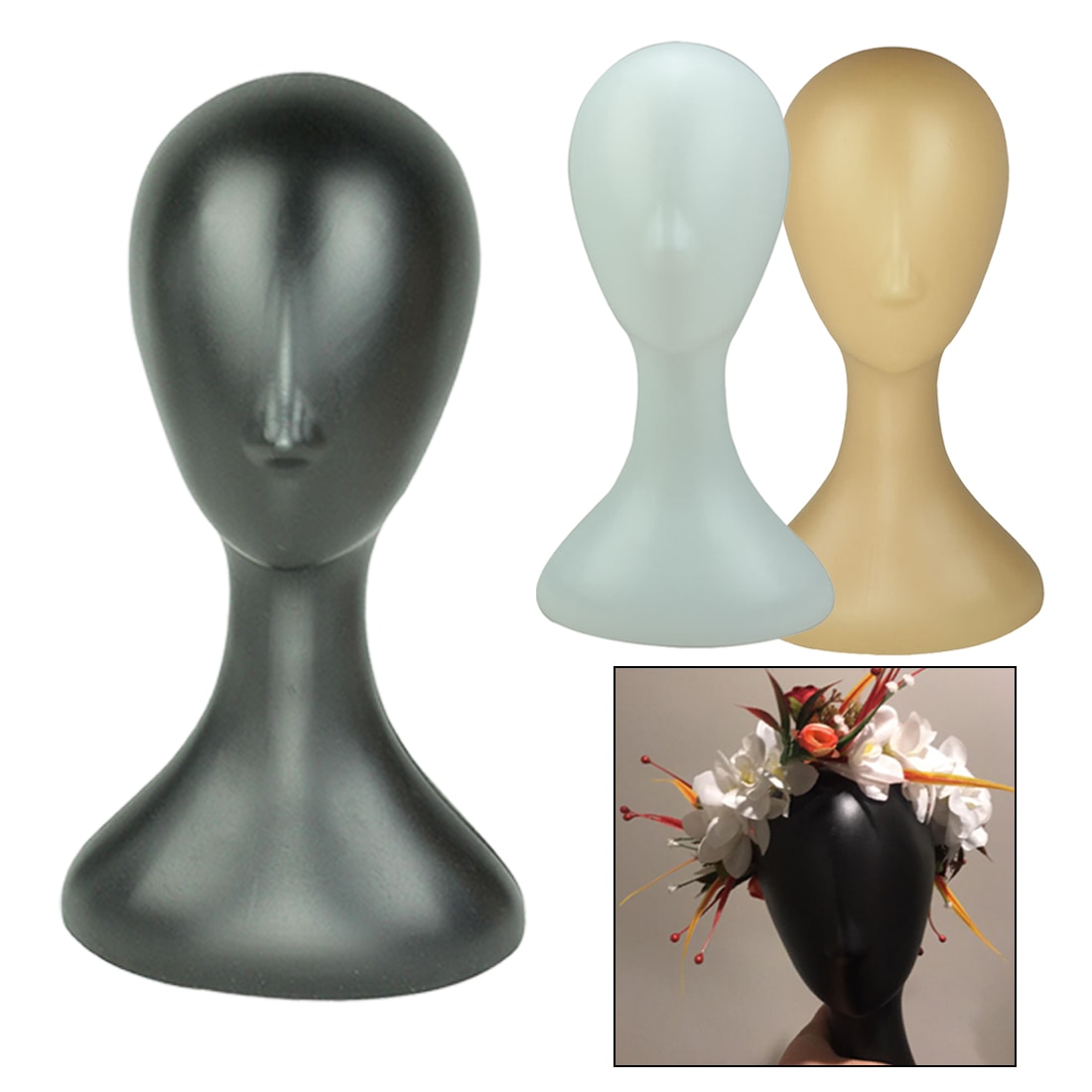 1pcs Female Plastic Mannequin Manikin Head Model Wig Glasses Hat Display Stand Health Wig Display Head Model Head