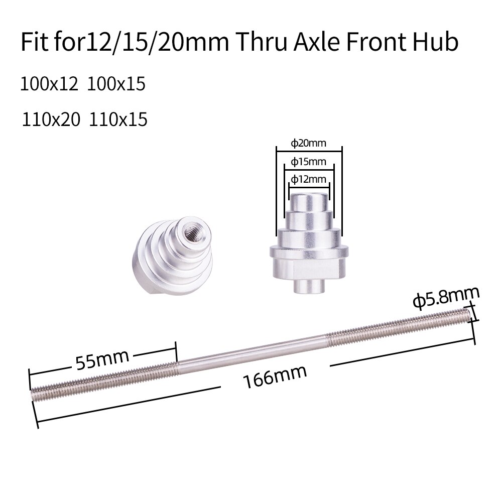 ZTTO – outil adaptateur de support de roue de vélo, moyeux d'essieu traversant pour moyeu avant, essieux de 12/15/20mm à 9mm QR 100x15 100x12 à 9mm