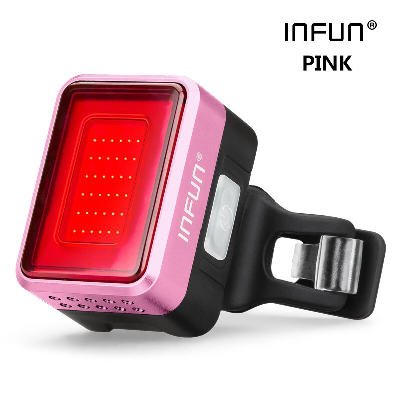INFUN F50 Fahrrad Rücklicht Rücklicht Fahrrad Automatische Bremse Induktion straße MTB Radfahren Ladung FÜHRTE Sicherheits Lauf Lampe: Rosa