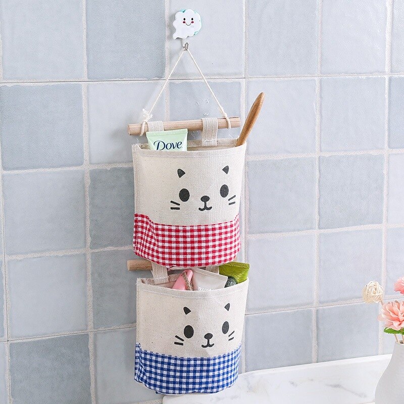 Cartoon Muur Deur Kast Opknoping Storage Bag Organizer Muur Opknoping Deur Tijdschrift Opslag Pocket Closet Organizer Opslag Plank