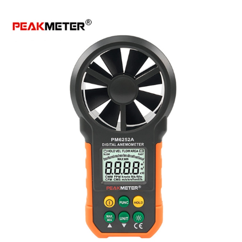 Peakmeter PM6252A/PM6252B Digitale Anemometer Wind Speed Air Volume Meten Meter 30 M/s Lcd Display PM6252B Met Rh Usb poort