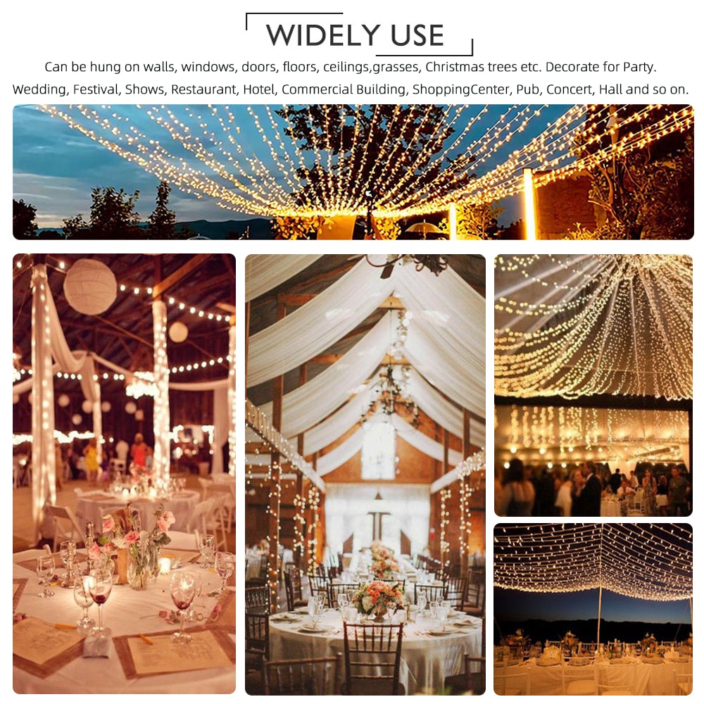 Christmas Lights 5M 10M 20M 30M 50M 100M Led String Fairy Light 8 Modes Christmas Lights For Wedding Party Lights