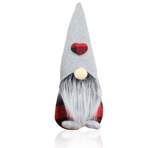Julepynt gnome ansigtsløs santa dukkevindue borddekoration: Overskæg m