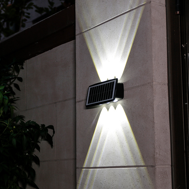 Lámpara Solar de pared Led para exteriores, decoración impermeable, lámpara de jardín, iluminación luminosa arriba y abajo para pared, porche, balcón, jardín y calle: Bosque Verde / 6-10 vatios