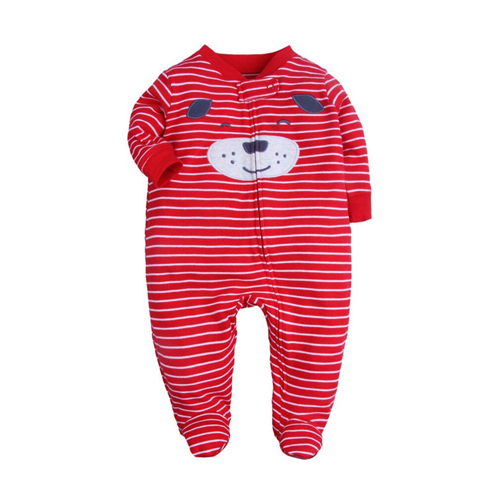 Herfst En Winter Baby Kleding Romper Baby Pyjama Baby Boy Kleding Baby Jumsuit Kinderen Kleding Newbaby Onesies: Red stripe dog / 9m