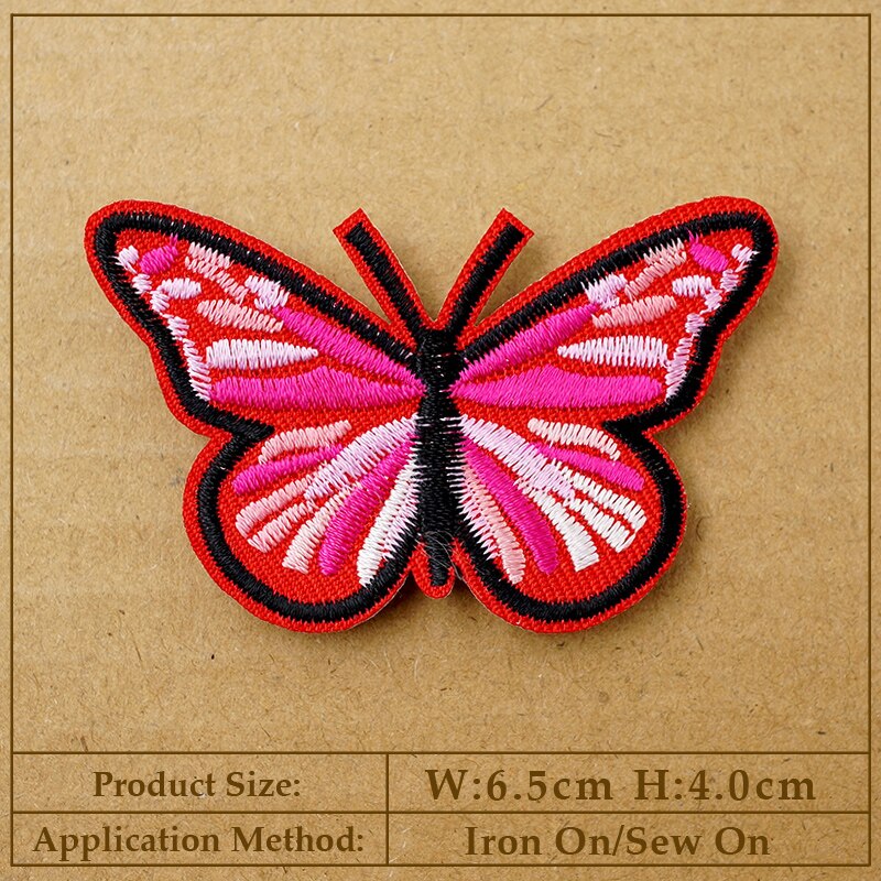 Gekleurde Vlinder Geborduurde Applique Patches Stof Kledingstuk Kleding Kleding Accessoires Borduurwerk Badges Rood Groen Geel: 7