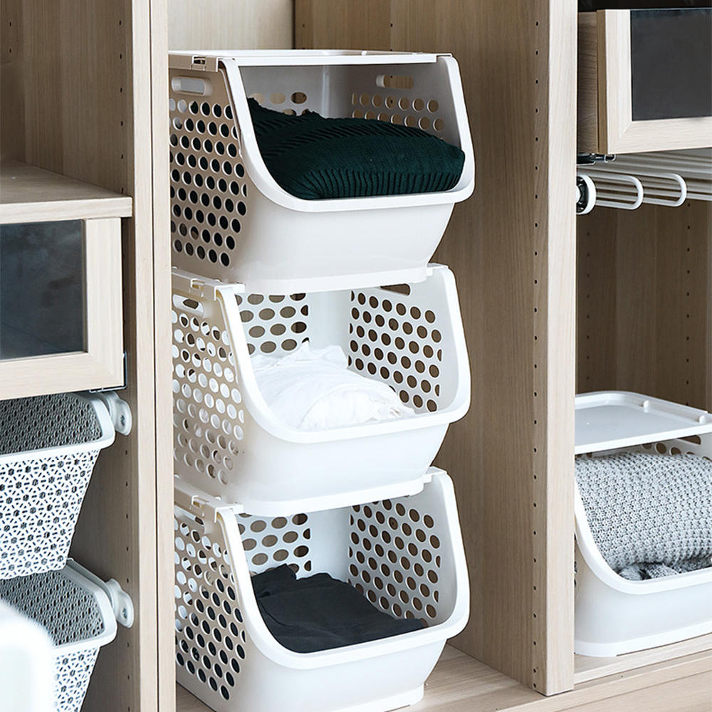 Cesta de almacenamiento de cocina cesta apilable de almacenamiento de vegetales y frutas cesta multifunción almacenamiento baño cocina hogar Orangizer