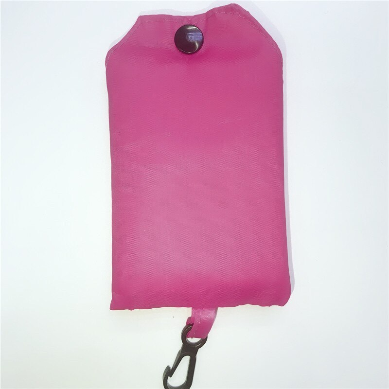 Lomme firkantet indkøbspose, miljø miljøvenlig foldbar genanvendelig bærbar skulder tete taske polyester til rejsekøbmand: Rosenrød
