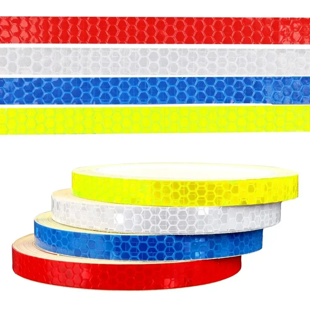8m Reflektierendes Klebeband PVC Fahrradräder Reflektieren Fluoreszierender Aufkleber Fahrrad Reflektierendes Aufkleberstreifenband Für Radfahren Warnung Sicherheit