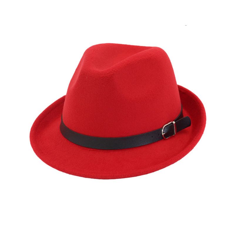 Classic Felt Jazz Fedoras Hats Large Brim Cloche Cowboy Panama for Women Men Black Red Trilby Derby Bowler & Top Hat