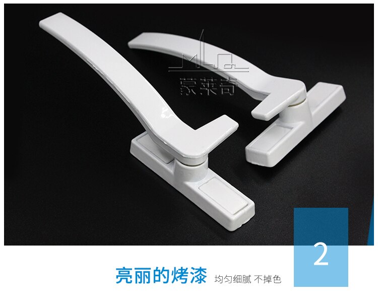 UPVC White Aluminum Alloy Window Handle Universal Door Handle Key Locking for Double Glazing White Door Turning