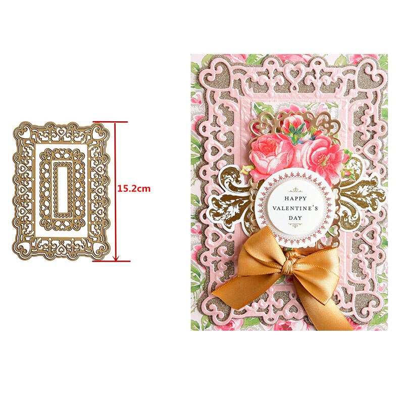 Festooned Retro Rectangle Frames Fancy Edges Christmas Border Metal Cutting Dies for DIY Scrapbooking Cards Crafts Dies: 14