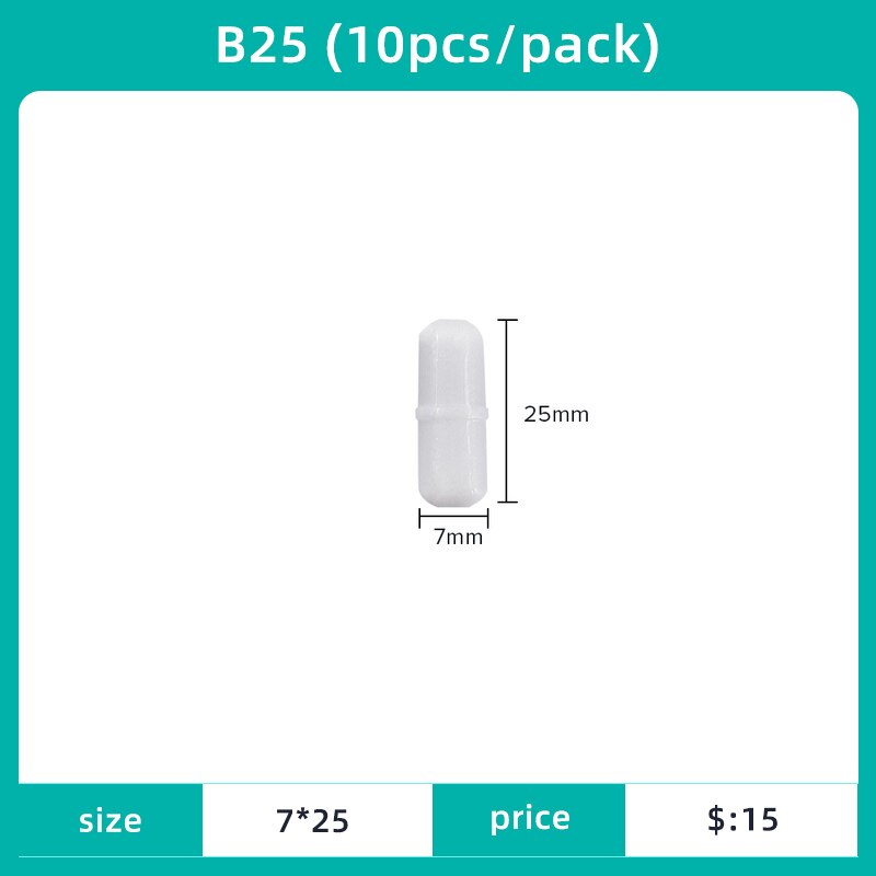 JOANLAB Magnetic Stirrer Bar Size 15mm 20mm 25mm 28mm 30mm 35mm 40mm PTFE Magnetic Stirrer Mixer Stir Bars 10 pcs Lab Supplies: 25mm 10 pcs