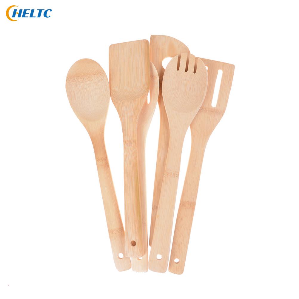 Cuchara de cocina , espátula para mezclar, utensilio de bambú, utensilios de cocina de madera, 1 ud.