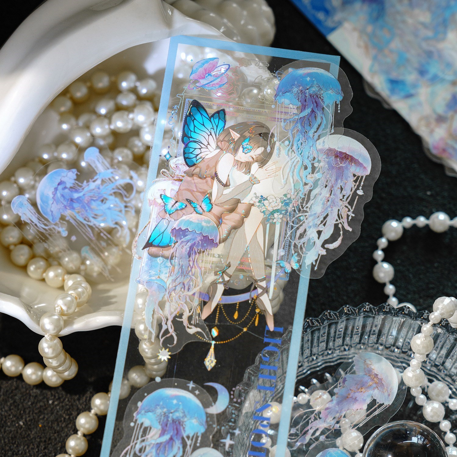 impostato di 40 adesivi con meduse carine, decalcomanie decorativo impermeabili trasparenti in animale domestico per scrapbooking, album, diario, pianificatore