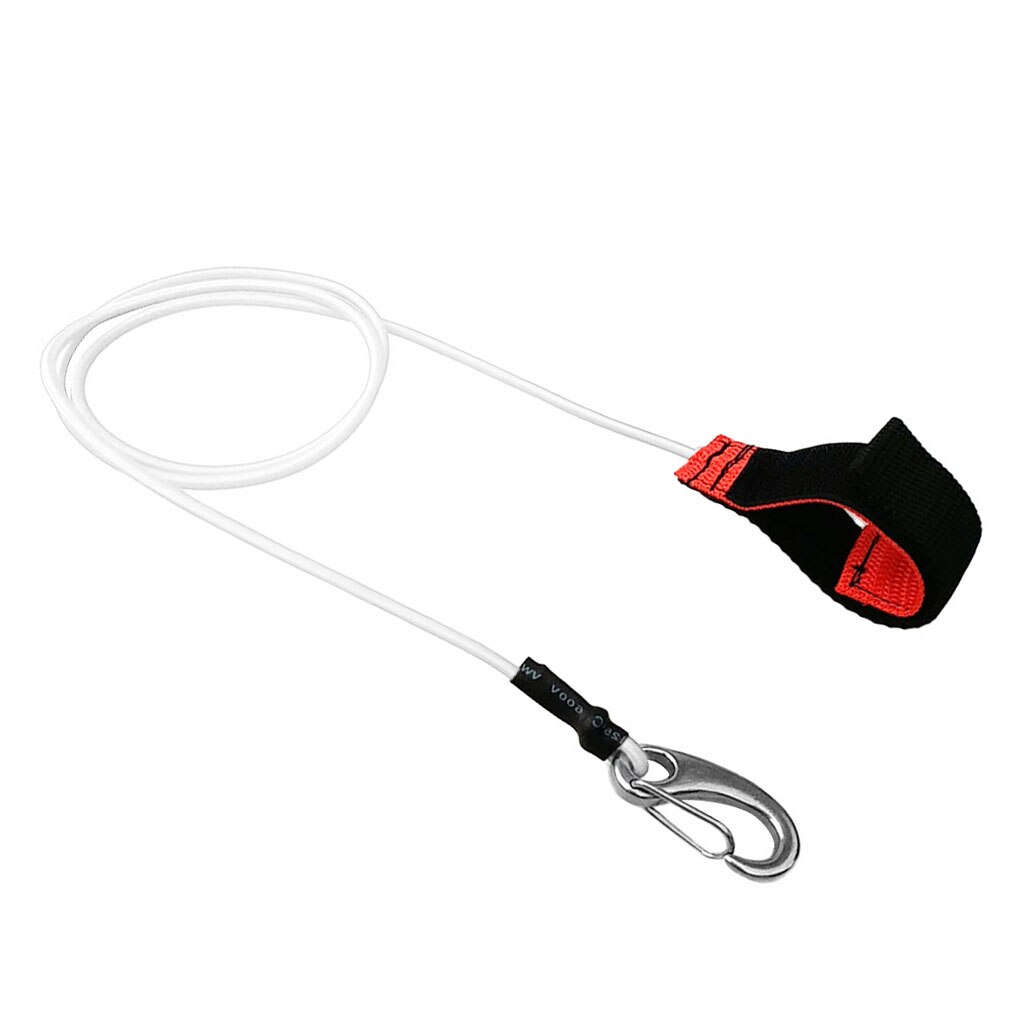 Kayak canoa remo Correa tabla de surf cuerda anclaje de seguridad remo soporte de barra de pesca para barco cordón mosquetón gancho Paddle Board: White
