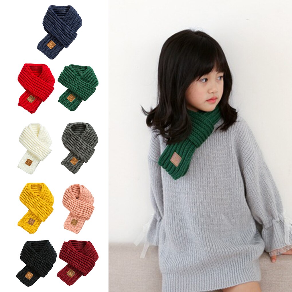 Bufanda tejida de invierno para niños y niñas, bufanda para bebés con pompón y cuello cálido, bufandas tejidas con cuello de lana