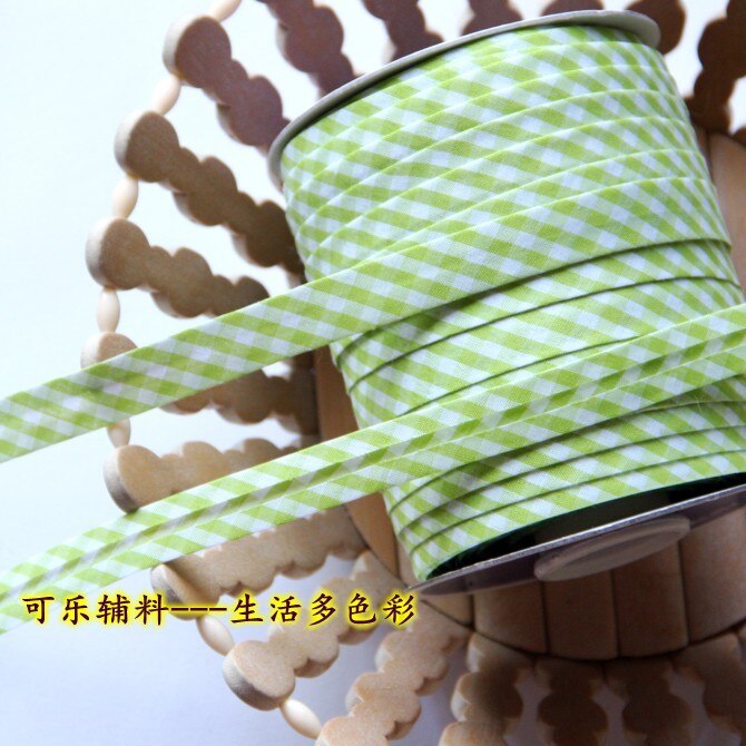 10 meters/partij grids afdrukken 15mm (5/8 ") breedte gestreken enkele vouw poly-katoen bias tape/biais voor craft naaien