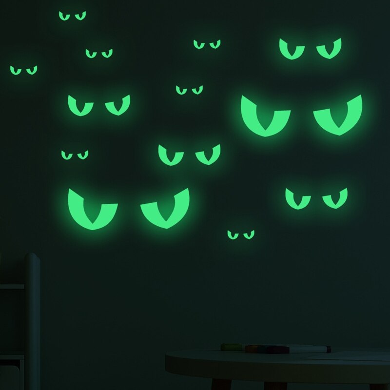 Wall Horror Glow Decal Halloween Voyeur Evil Eyes Stickers Party Decoration for Kids Bedroom Home Wallpaper