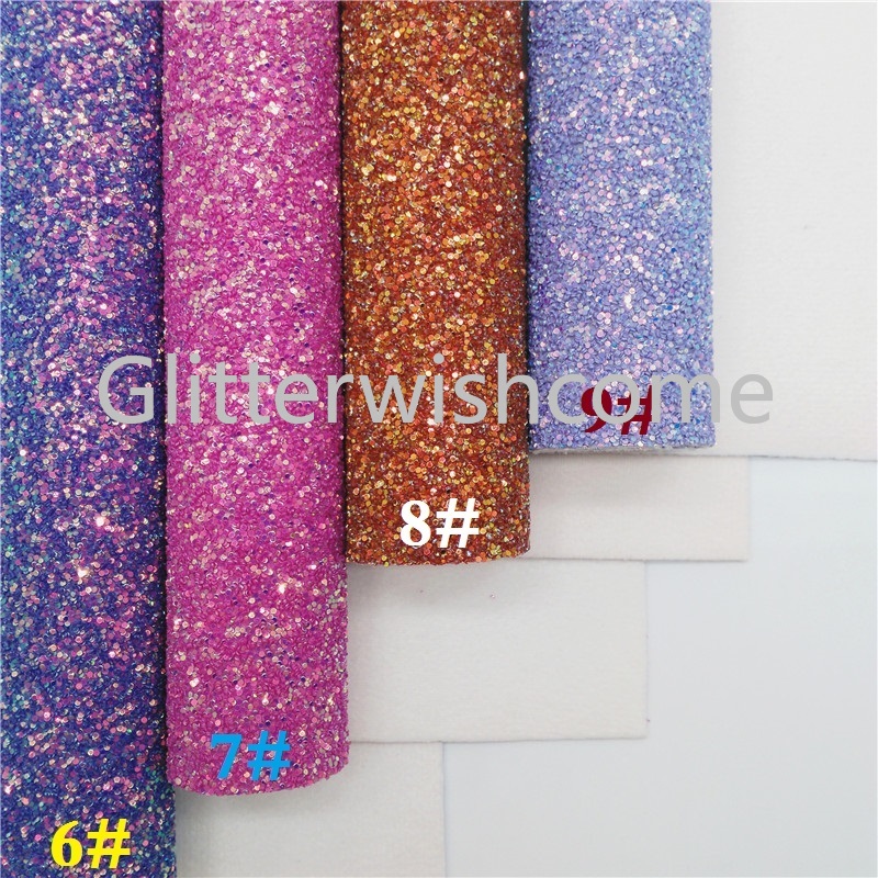 Glitterwishcome 21X29CM A4 taille paillettes tissu, gros cuir pailleté, Faux cuir PU tissu vinyle pour les arcs, GM502A