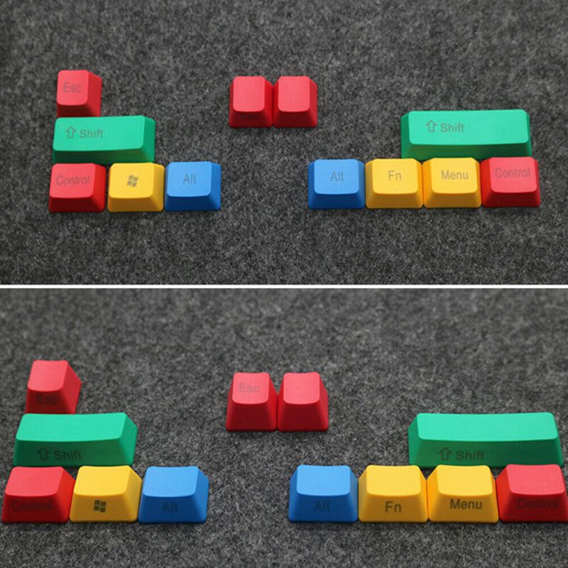 10pcs PBT Replacement Mechanical Keyboard Keycap RGBY Color OEM Profile Dyesub Keycaps ALT CTRL SHIFT ESC
