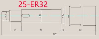 Multi-axis working shaft, drilling shaft, ER shaft, drilling machine shaft